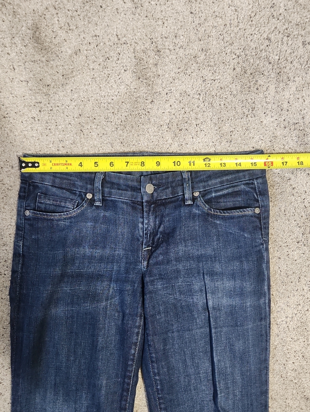 Citizens Of Humanity Faye #003 Low Waist Full Leg Dark Wash Jeans Size 28 - Picture 9 of 13